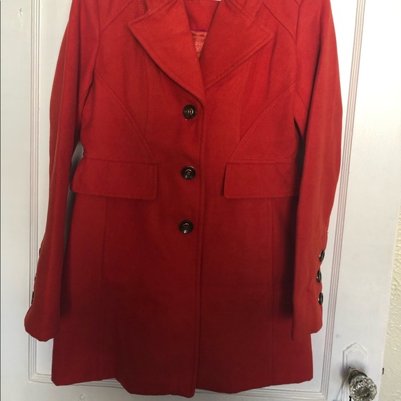 🛑 Jessica Simpson Burnt Orange Peacoat - Size S - Picture 6 of 7